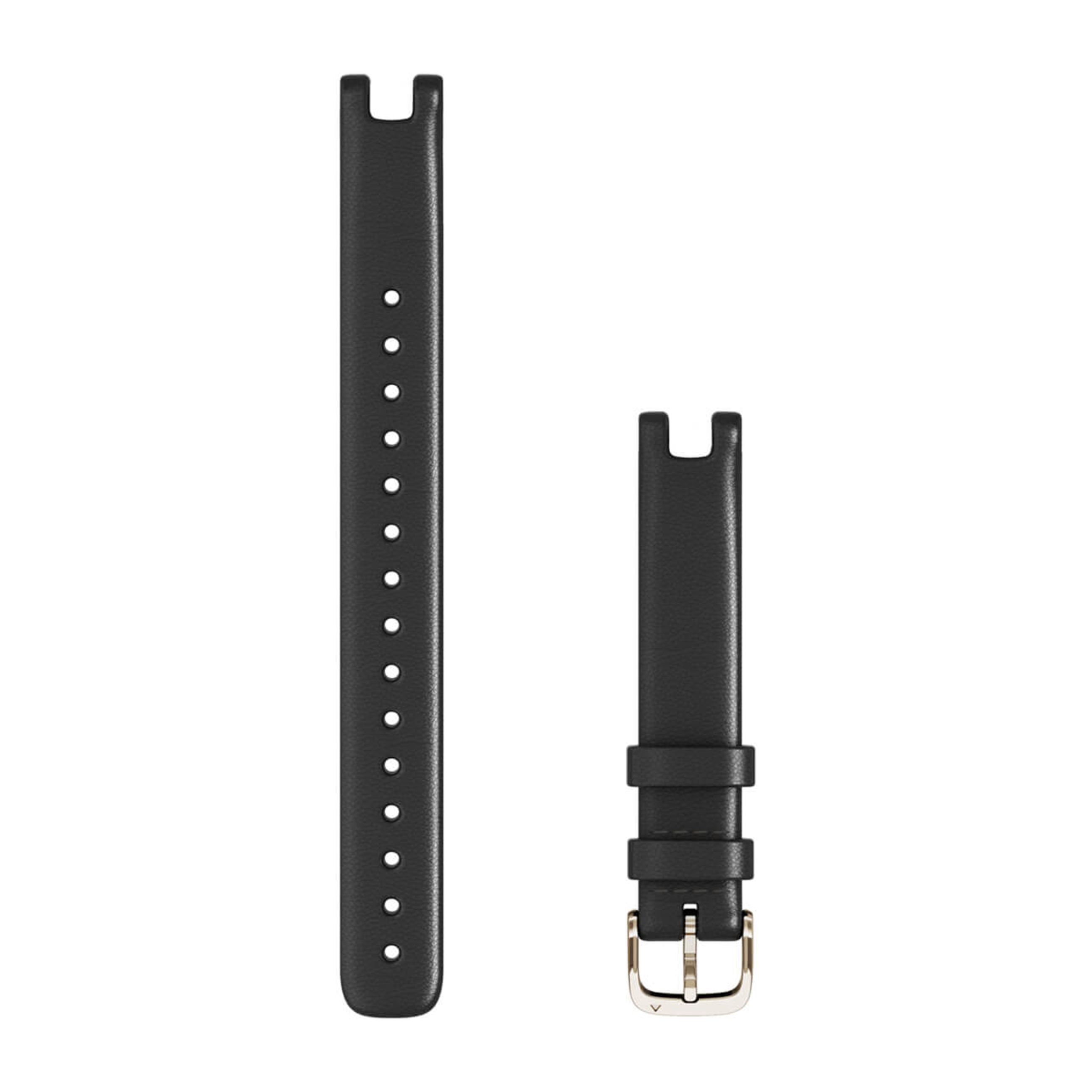 Lily Bands (14 Mm) - Black Italian Leather With Cream Gold Hardware (Large)
