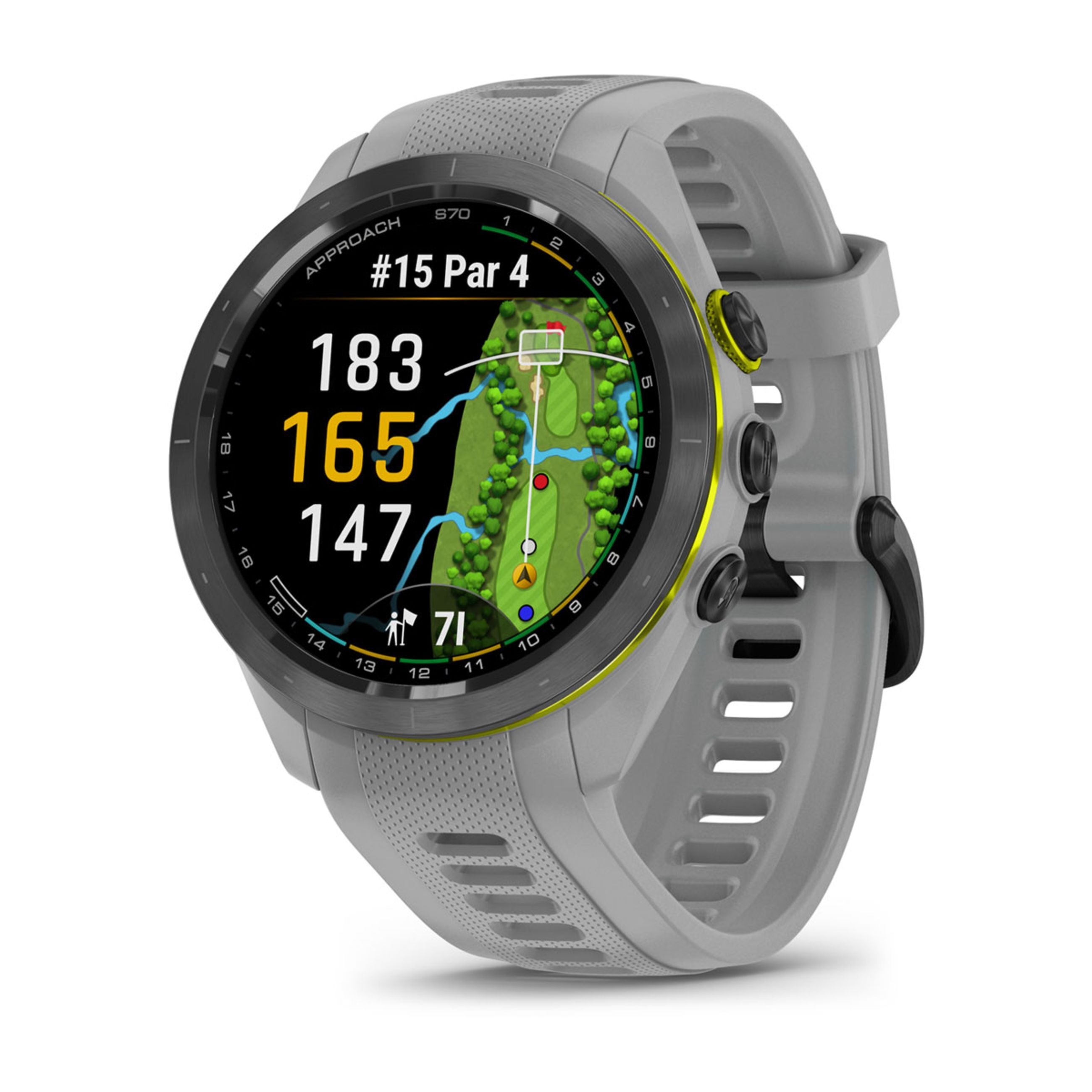 Approach S70 - 47 Mm - Black/Amp Yellow Ceramic Bezel With Powder Gray Silicone Band