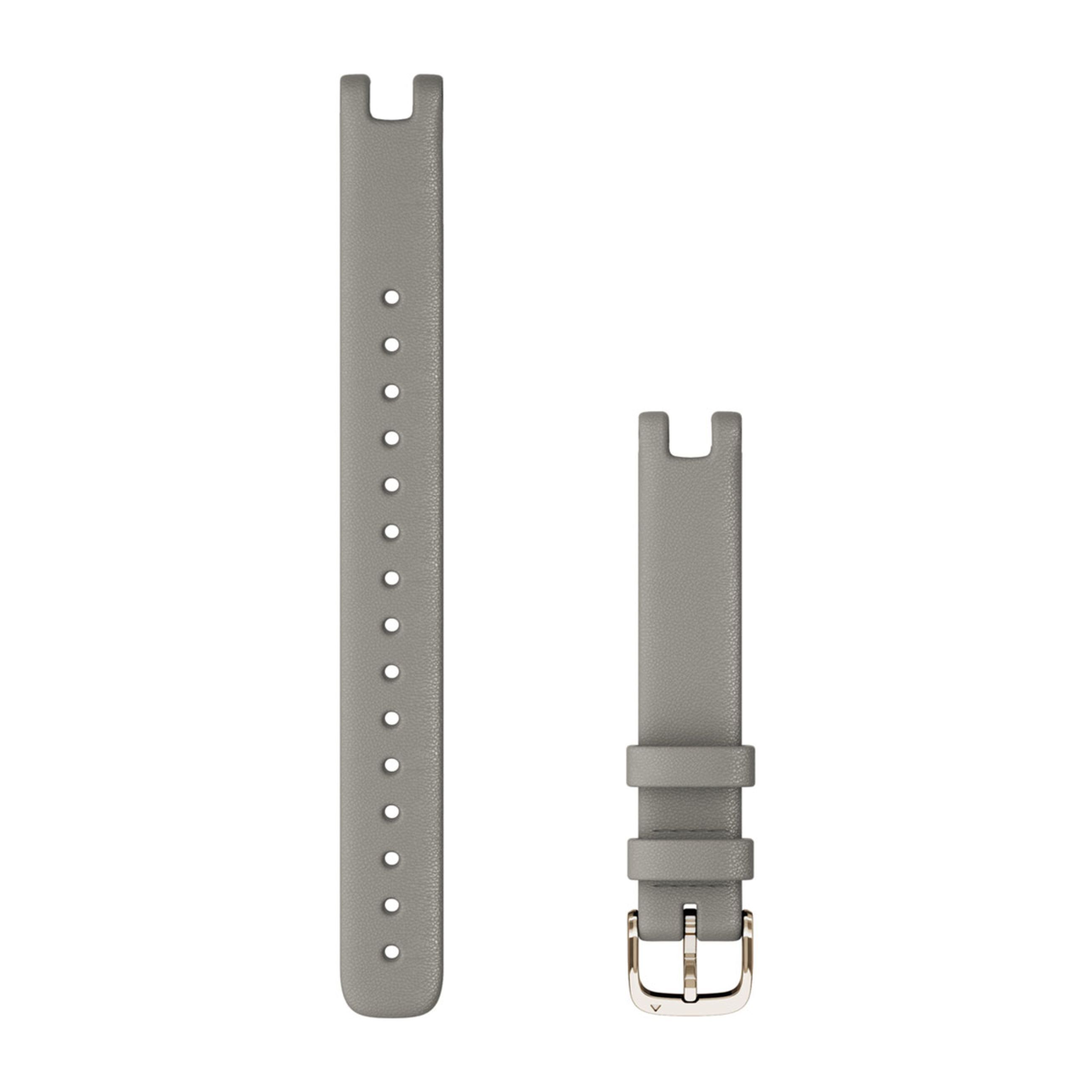 Lily Bands (14 Mm) - Braloba Gray Leather With Cream Gold Hardware (Large)
