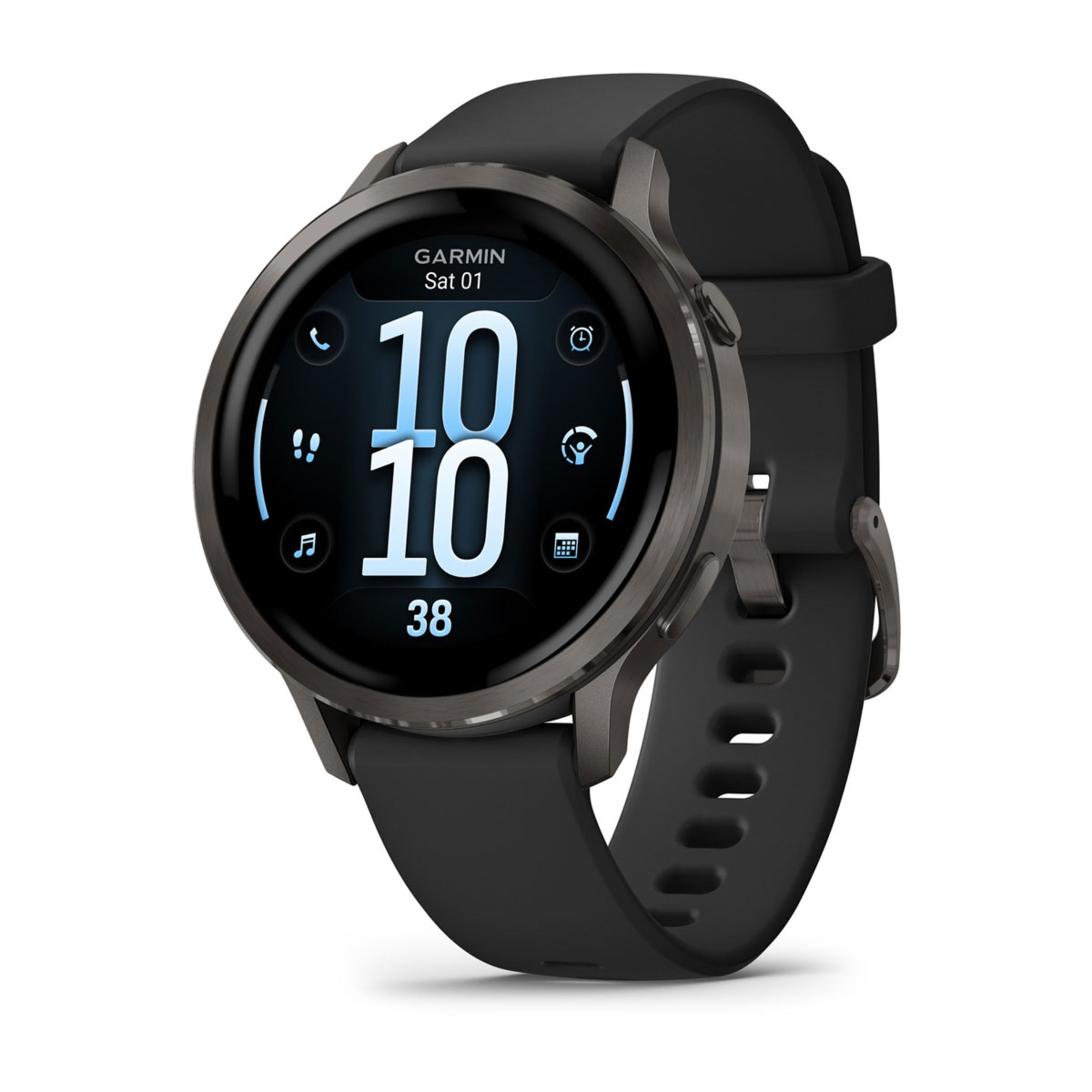 Venu 4 – 45 Mm - Slate With Black Silicone Band