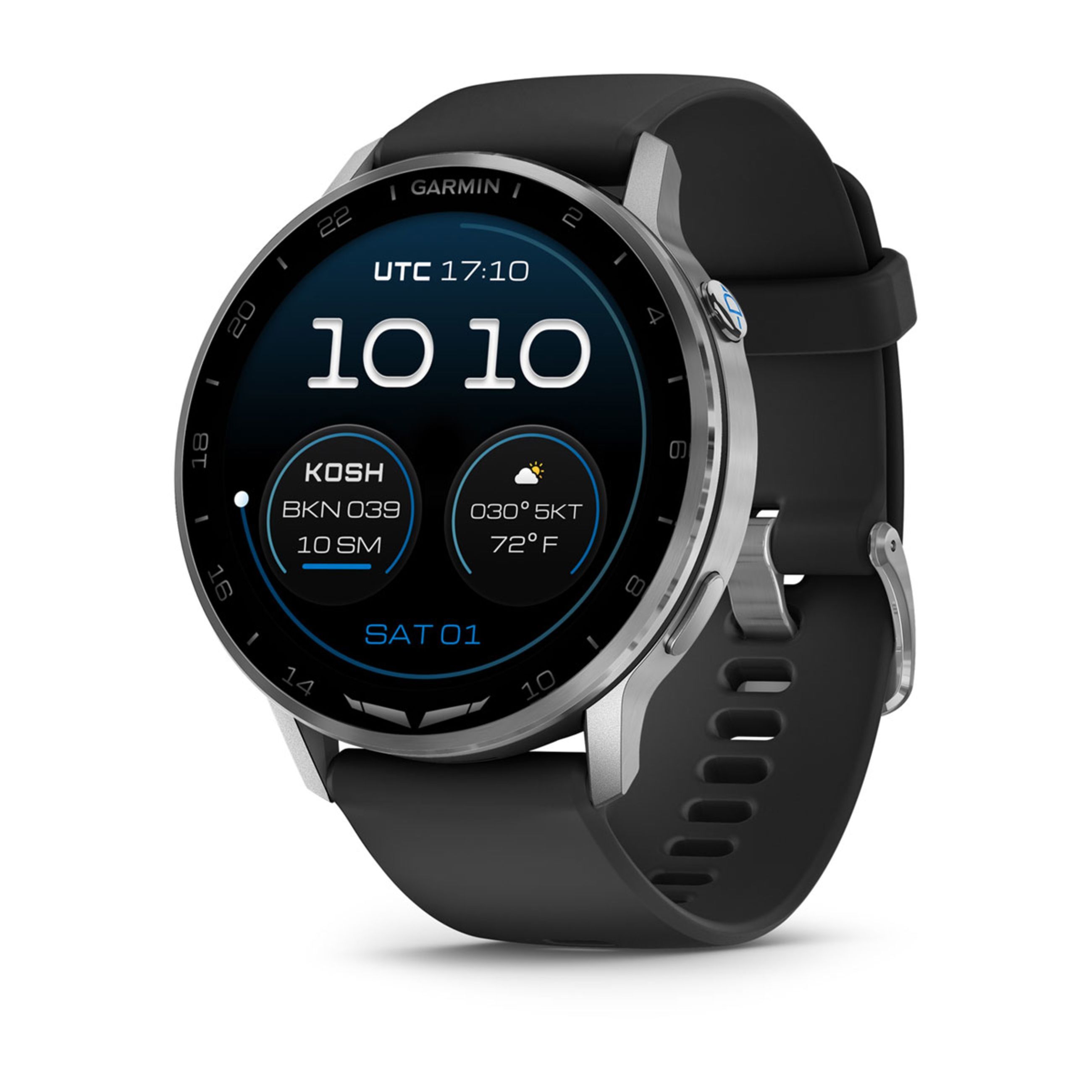 D2 Air X15 - Silver With Black Silicone Band